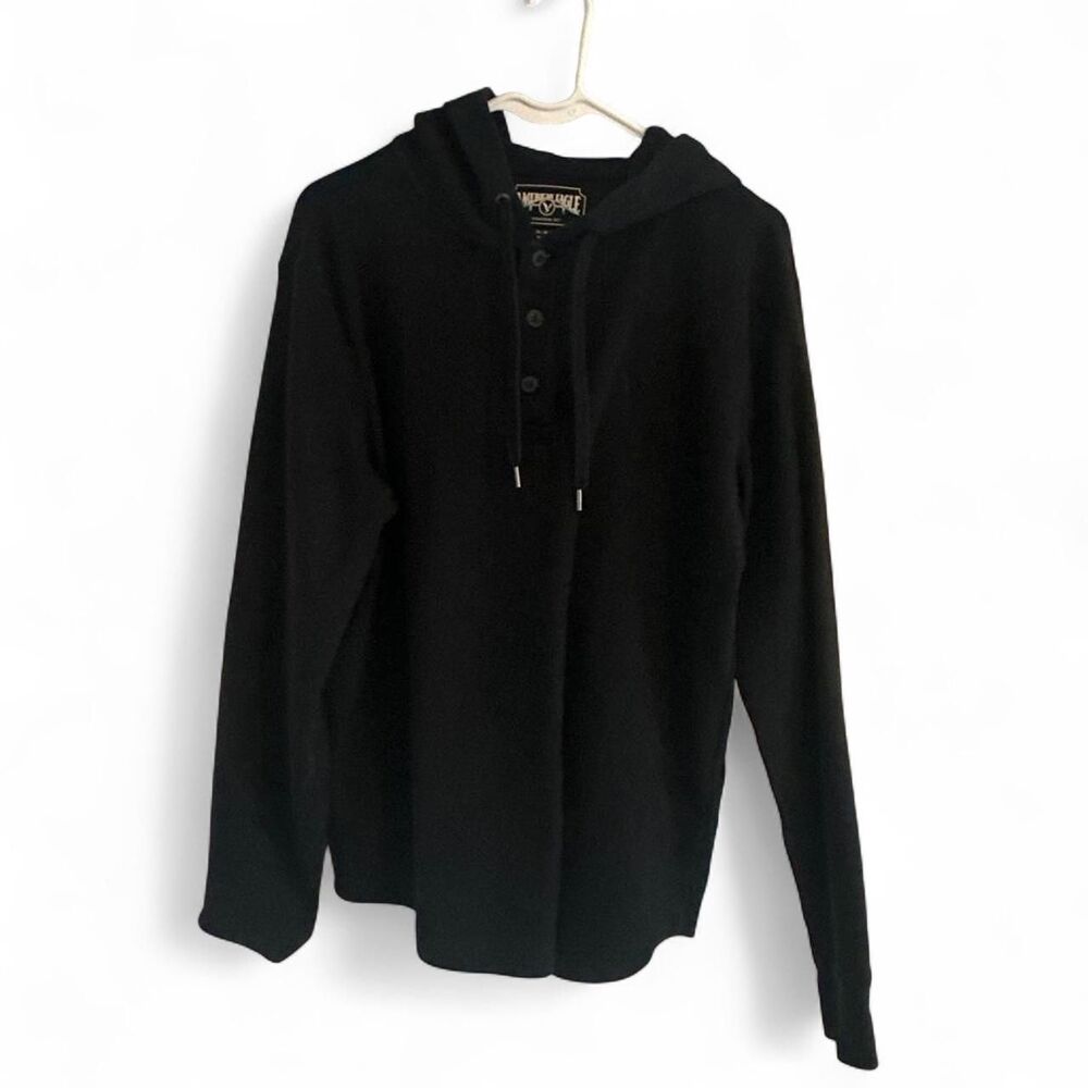 American Eagle Men's Black Hoodie